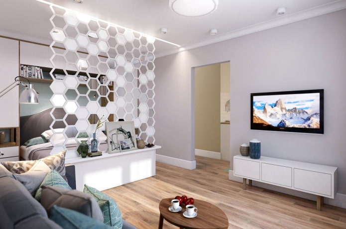 Zonage à l'intérieur d'un appartement de 35 m²