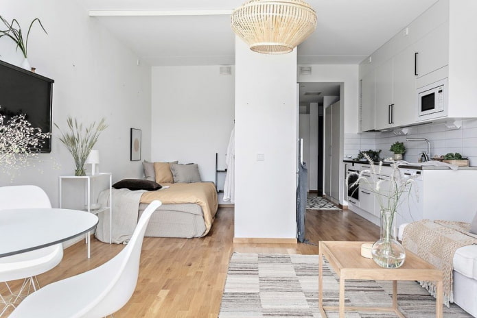 Appartement de 35 mètres carrés de style scandinave
