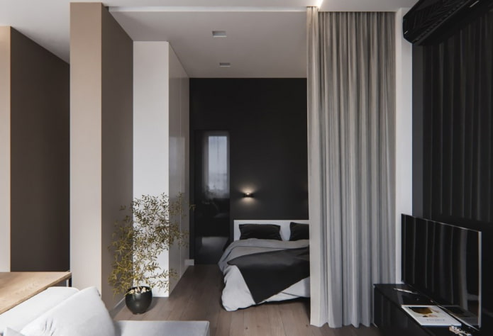 zonage à l'intérieur d'un appartement de 35 mètres carrés