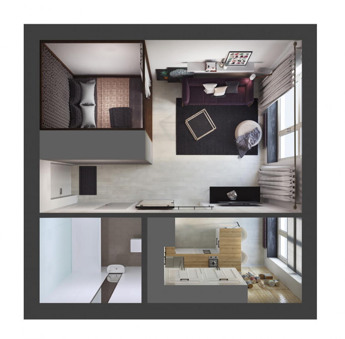 Aménagement d'un appartement de 35 m².