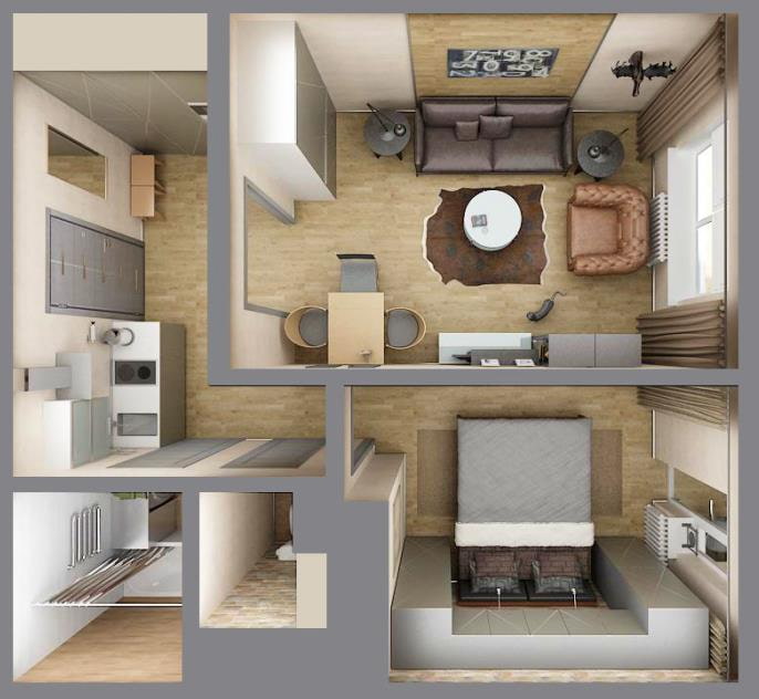 Aménagement d'un appartement de 35 m².