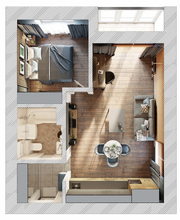 Aménagement d'un appartement de 35 m².