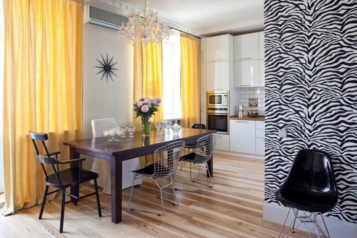 Intérieur de cuisine dans un appartement de 36 mètres carrés