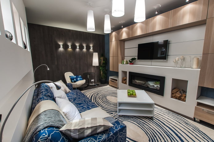 Intérieur du salon dans un appartement de 36 mètres carrés