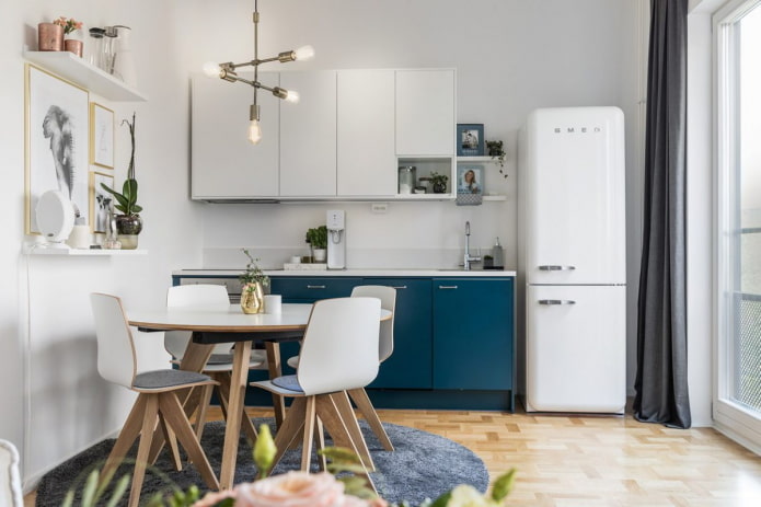 intérieur d'un appartement de 36 mètres carrés dans un style scandinave