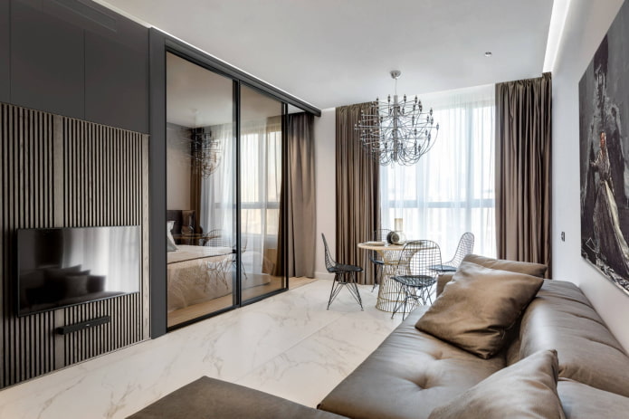 Appartement d'une pièce de style moderne