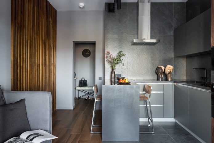 Conception de cuisine dans un appartement deux pièces de style européen