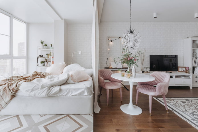 Chambre-salon délicat