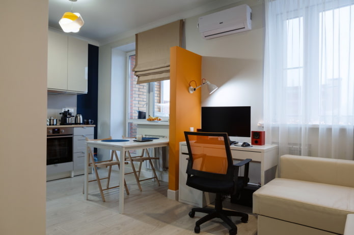 Espace de travail dans un appartement de 38 m²