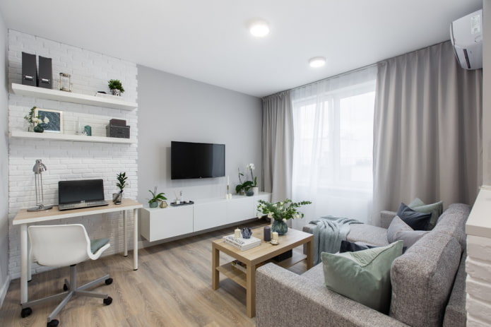 intérieur d'un studio de 40 mètres carrés