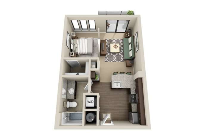 Plan d'un appartement de 40 mètres carrés