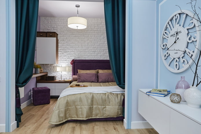 conception de la zone de couchage dans l'intérieur de l'appartement 40 carrés