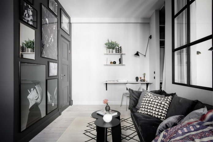 Aménagement d'un salon dans un appartement de 40 m²