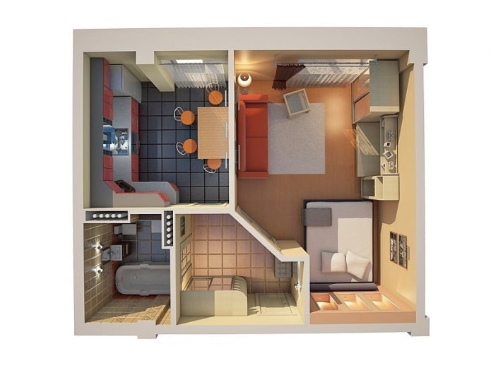 Plan d'un appartement de 40 mètres carrés
