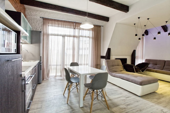 intérieur d'un appartement de deux pièces de style européen de 40 mètres carrés