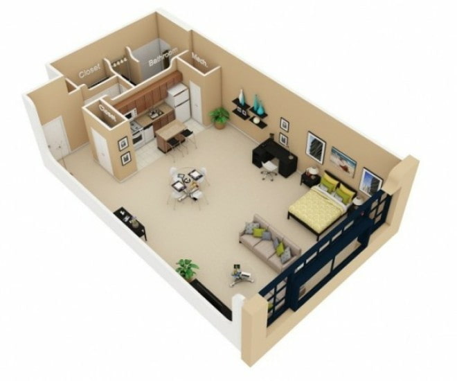 Studio de 42 m²