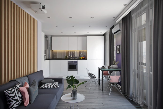 intérieur d'un studio de 45 mètres carrés