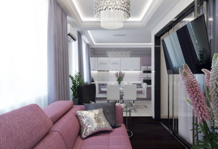 intérieur d'un appartement d'une pièce de 45 mètres carrés