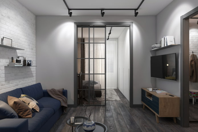 intérieur d'un appartement de deux pièces de 10 mètres carrés