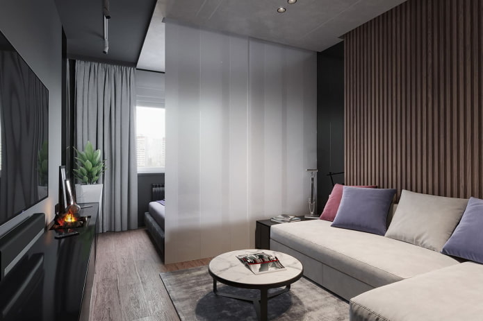Intérieur d'un studio de 45 m²