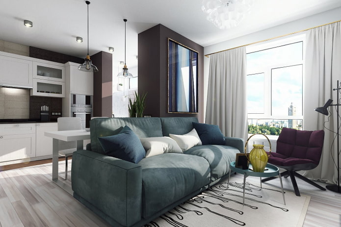Intérieur d'un appartement de deux pièces de 10 mètres carrés