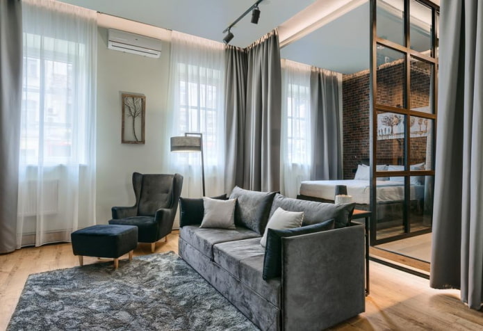 intérieur d'un appartement d'une pièce de 45 m²