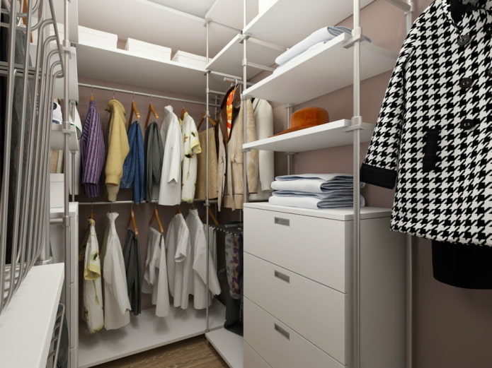 conception de dressing à l'intérieur d'un appartement de 45 mètres carrés