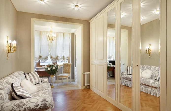 Intérieur d'un appartement de 45 mètres carrés de style classique