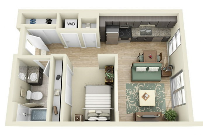 Plan d'appartement 45 m².