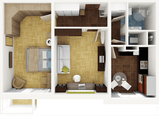 Agencement d'un appartement de 45 m²