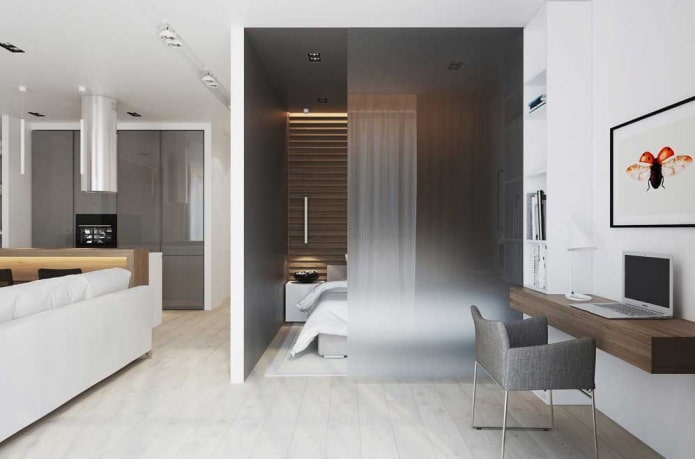 intérieur d'un studio de 50 mètres carrés