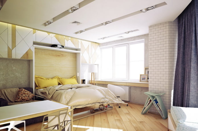 intérieur d'un studio de 50 mètres carrés