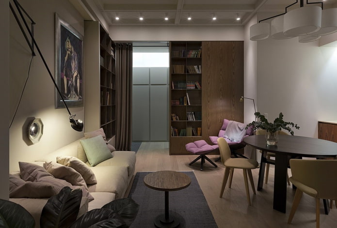 intérieur d'un appartement de deux pièces de 50 mètres carrés