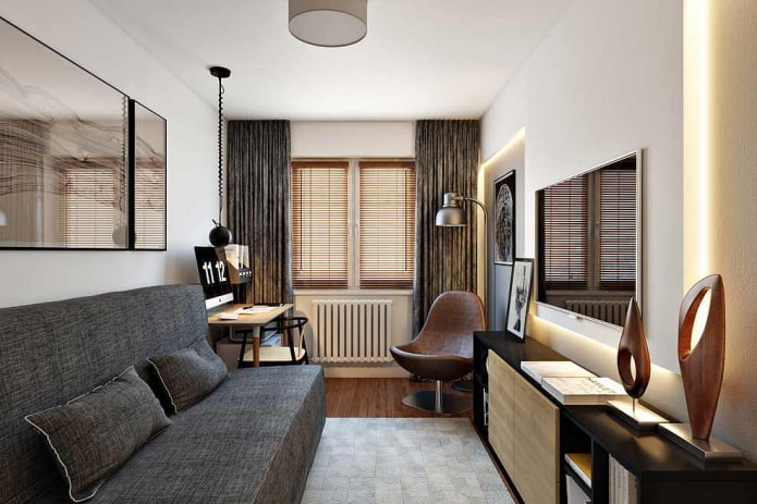 intérieur d'un appartement de deux pièces de 50 mètres carrés