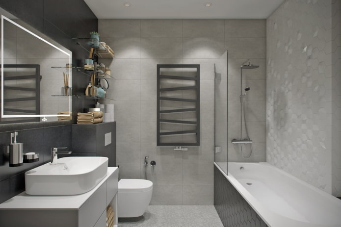 Intérieur de salle de bain dans un appartement de 50 m²