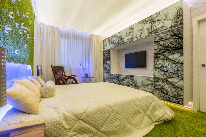 Intérieur d'une chambre dans un appartement de 50 mètres carrés