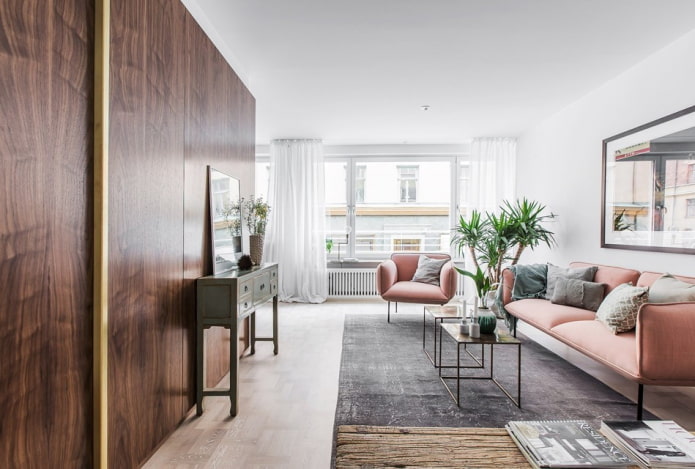 Intérieur d'un appartement de deux pièces de 50 mètres carrés