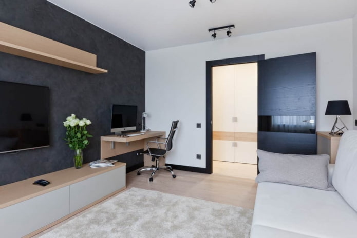 Intérieur d'un appartement de deux pièces de 50 mètres carrés