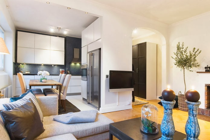 Intérieur d'un appartement de deux pièces de 50 mètres carrés