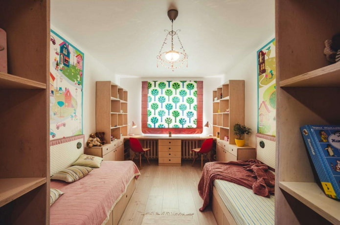 Intérieur d'une chambre d'enfant dans un appartement de 50 mètres carrés