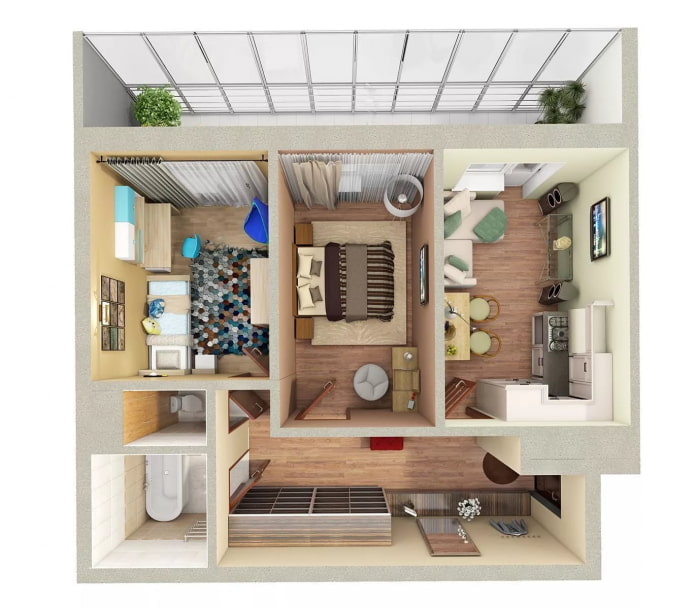 Agencement d'un appartement de 50 mètres carrés