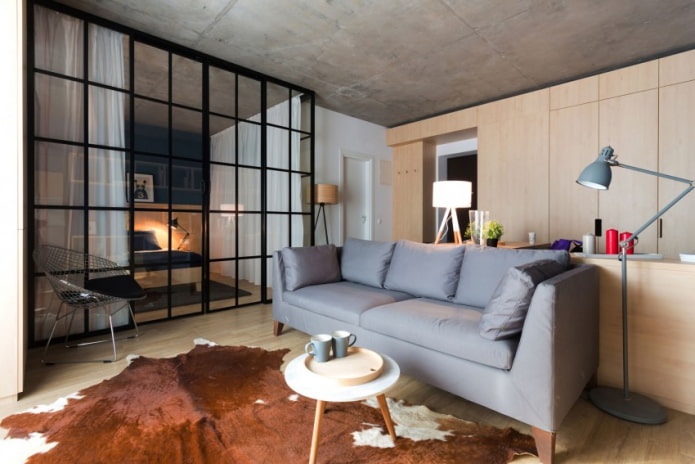 intérieur d'un studio de 50 mètres carrés