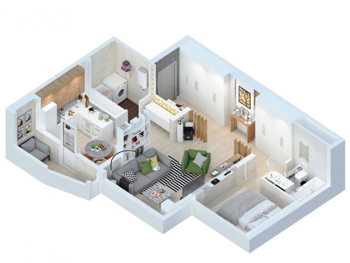 Agencement d'un appartement de 2 pièces