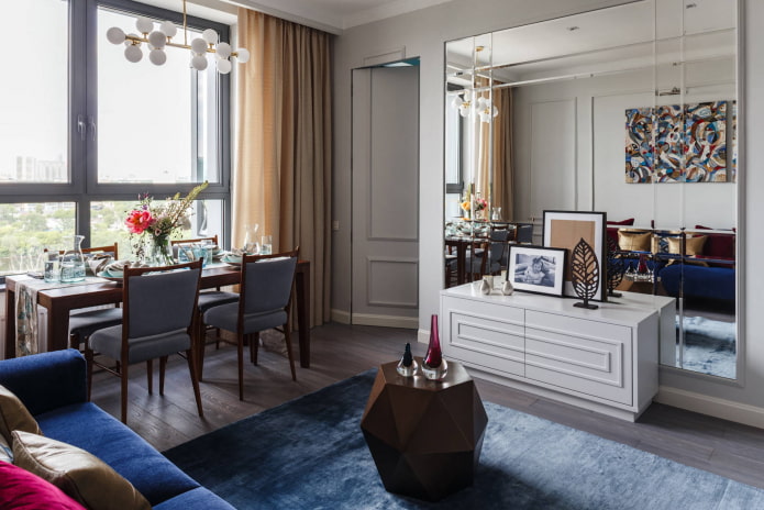 Salon dans un appartement de deux pièces