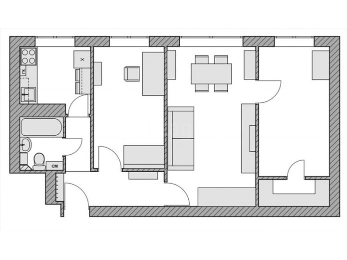 Aménagement d'une Khrouchtchevka de 60 m²
