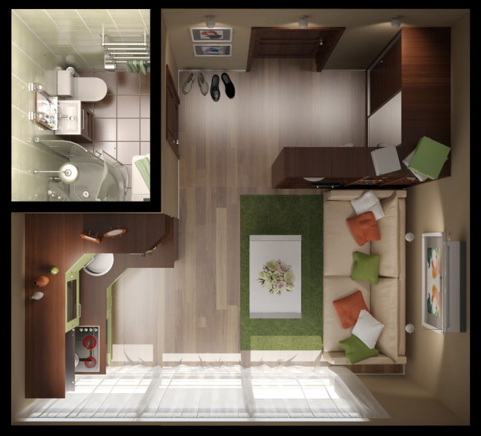 Plans d'appartement 18 m²