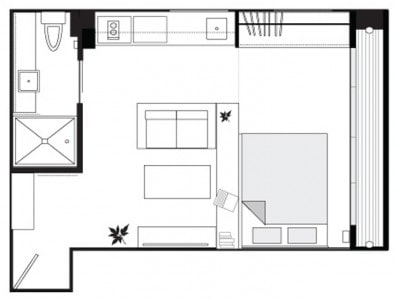 Plans d'appartement 18 m²