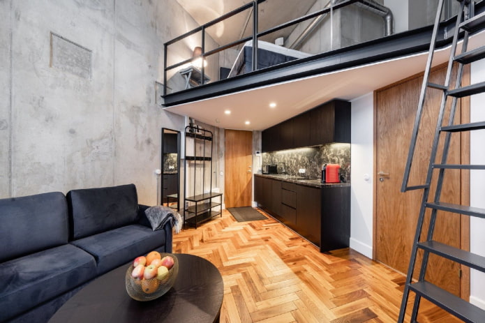 Intérieur d'un studio de style loft
