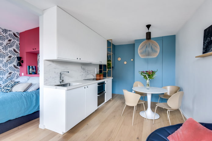 conception de la cuisine dans un studio