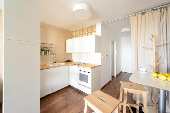 conception de la cuisine dans un studio